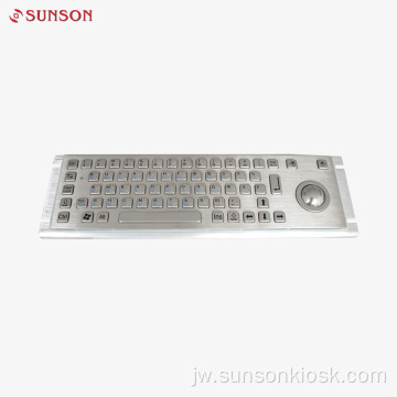 Keyboard stainless steel IP65 kanthi trackball kanggo terminal layanan diri